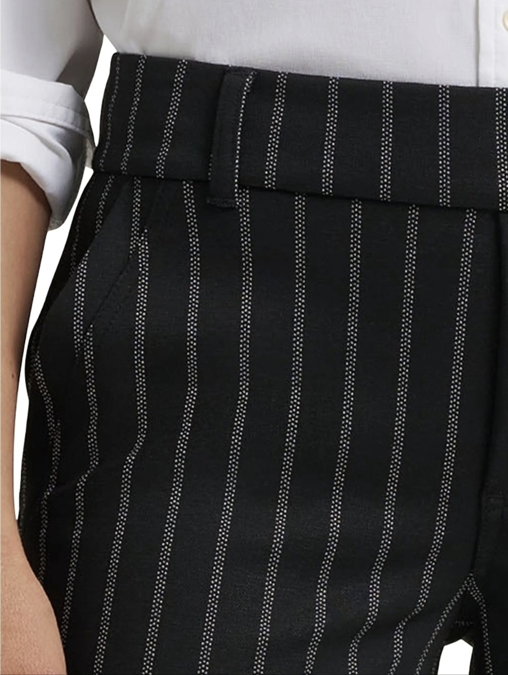 NWT Lee Black Pinstripe Dress Pants Womens Size Medoum - Picture 9 of 10